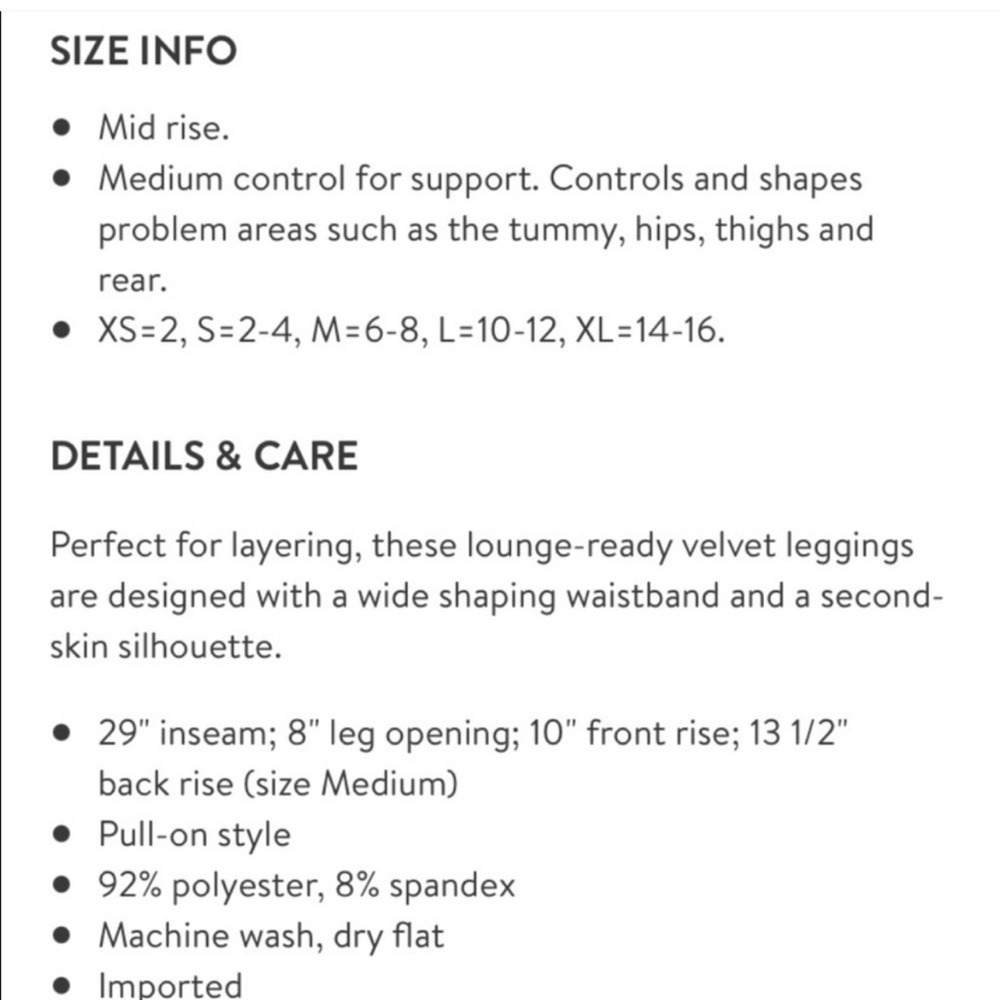 NWT Spanx Black Velvet Leggings - Picture 2 of 4